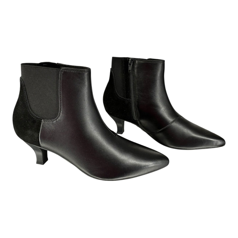 Clarks Collection Kepley Erin Black Leather Ankle Booties Pointed Toe NIB 7.5 - Picture 3 of 7